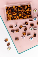Jeu de Mahjong Américain de Luxe en Acrylique 2 couches, motif Tortoise, écologique, pour quatre joueurs