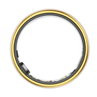 Bague connectée noire et or, moniteur de fréquence cardiaque, d'oxygène sanguin, de pression artérielle et de sommeil, tracker de santé et de sport 5ATM, contrôle via application R06