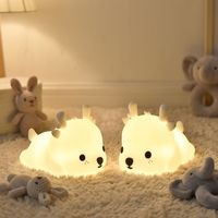 Lampe de nuit multicolore à changement de couleur pour enfants Cerf Toddler Baby Christmas Gifts Touch Portable LED Silicone Lamp for Nursery
