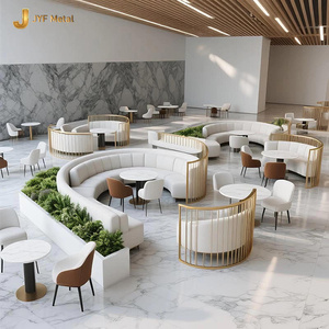 C413 Moderno Separador de Ambientes Personalizado, Cortado con Láser, Decoración Artística, Acero Inoxidable, Malla Metálica Tejida en Oro Titanio, para Restaurante - Product Image 5