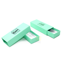 Caja de Regalo Deslizante Minimalista Moderna Azul Bebé Personalizada al por Mayor para Maquillaje con Cierre Magnético y Grabado en Relieve de Papel Rígido Certificado