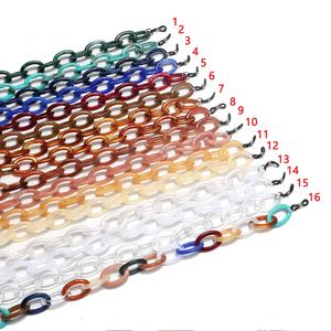 Cadena de cristal ocular de 20x29mm, cadena de resina acrílica ovalada de plástico antideslizante, para protección del medio ambiente - Product Image 1