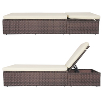 Chaise longue d'extérieur en métal pour patio, piscine et jardin, avec table d'appoint – Vente en gros usine