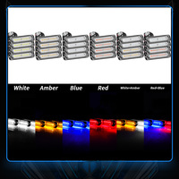 AUXITO 4 pièces, barre lumineuse LED blanche ambre, lampe de signalisation d'urgence pour véhicule, grille avant