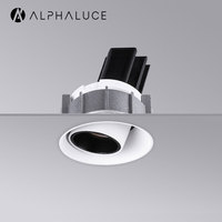 ALPHALUCE Spot encastré LED sans cadre, à angle de faisceau multiple réglable, rond et carré