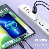 Cargador PD de 30 W USB-A+C, QC3.0 + Adaptador de Carga Rápida USB Tipo C, Enchufe para EE. UU., UE y Australia, Cargador de Viaje