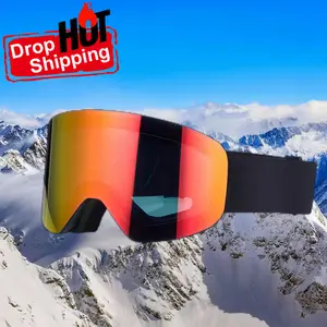 높은 파손 방지 스노우 고글 스키 고글 김서림 방지 UV 보호 스포츠 안경 자기 시스템이있는 스키 고글