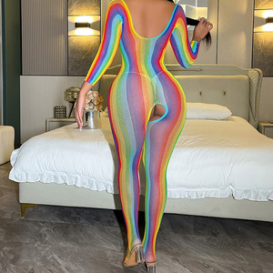 Lingerie <span class=keywords><strong>Femme</strong></span> Sexy Body Rave Arc-en-ciel, Collant Intégral Érotique Sans Entrejambe, Sous-vêtements - Product Image 2