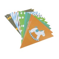Décorations de fête en papier, fournitures de fête, guirlandes d'anniversaire, bannières, drapeaux triangulaires multicolores, style nautique, imprimés en 4 couleurs, à suspendre