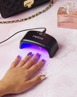 Ongles artificiels en forme d'amande Helios, fabrication OEM ODM, marque privée, fabricant pour salons, ongles press-on de luxe en ABS rose pâle estampés or