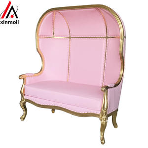 Canopée à capuche, siège d'amour, trône <span class=keywords><strong>de</strong></span> fer, <span class=keywords><strong>Cage</strong></span> en or blanc/métal, mobilier fantaisie, tissu velours, cadre en bois, dôme, chaises - Product Image 4