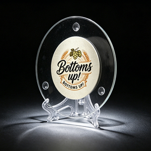 Sous-verre LED personnalisé avec logo, en verre trempé de 10 cm, changeant de couleur, pour décorations de fête, bar, boîte de nuit, pub, fête d'anniversaire - Product Image 6