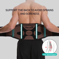Meilleure vente cuivre réglable respirant anti-dérapant unisexe ceinture de soutien hanche ceinture lombaire pour le soulagement des maux de dos