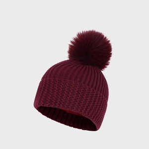 <span class=keywords><strong>Bonnet</strong></span> en tricot jacquard épais uni avec <span class=keywords><strong>pompon</strong></span>, doublure polaire extérieure, protection des oreilles, pour <span class=keywords><strong>femme</strong></span> - Product Image 6