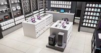 Étagères d'affichage pour magasins de détail Gaming Computer Shop Design