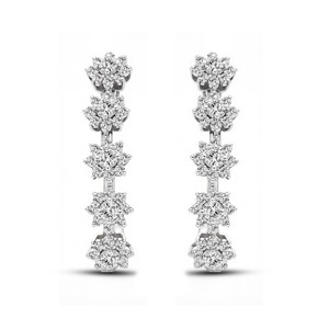 Pendientes de Aro de Diamantes Redondos de Laboratorio de Lujo de 0.99 Quilates para Mujer, Color VVS VS EF, Disponibles en Plata de Ley 925, Oro de 10 y 14 Quilates - Product Image 4