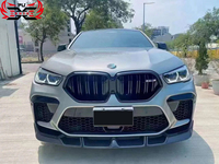 Para BMW X6M F96 2020 2021, gran oferta, fibra de carbono seca, estilo LD, labio delantero, divisor delantero, Kit de carrocería de parachoques