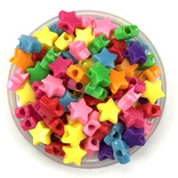 Perles en plastique à grand trou, pentagramme, perles à trou droit, perles étoile, accessoires pour dreadlocks, accessoires pour bracelets perlés faits main DIY
