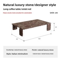 Table basse rectangulaire en marbre, design minimaliste moderne et luxueux pour villa, salon, modèle SGM1016