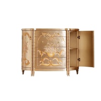Commode française de luxe européenne haut de gamme en bois massif avec armoire d'entrée décorative en feuille d'argent pour chambre ou salon