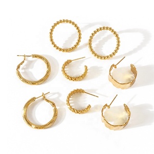 Conjunto de Joyería de Moda Justop, MOQ 30, Venta al por Mayor, Aretes Mixtos, Aros Chapados en Oro de 18K, Flor de Latón de Moda para Fiesta - Product Image 6