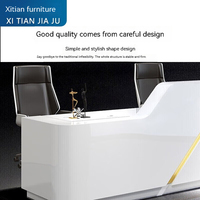 XTQT-001 XTian Bureau de réception moderne extensible en mélamine avec bordure entièrement scellée, couleurs et dimensions personnalisables, usage commercial