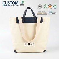 Sac fourre-tout en toile personnalisé, sac de shopping réutilisable haut de gamme, respectueux de l'environnement, sac à main tridimensionnel, sac de shopping avec logo