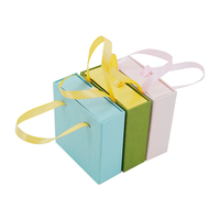 Boîte de tiroir en papier Floding populaire avec ruban Logo personnalisé boîte d'emballage de bijoux boucle d'oreille anneau collier pendentif boîte-cadeau