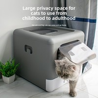 Lettiera per Gatti Chiusa con Coperchio, Grande, in Plastica, Facile da Pulire, Anti-Odore, con Cassetto Estraibile