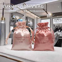 Sac en tissu satiné pour lingerie et perruques avec cordon de serrage, petits accessoires de mode pour rangement et emballage, recyclable - Idéal pour cadeau