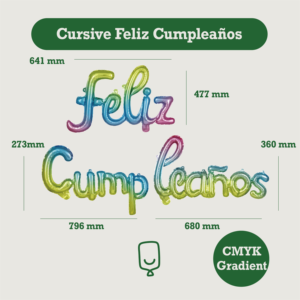 Ballons en aluminium Feliz Cumpleanos Script cursif espagnol Joyeux anniversaire Fabricant personnalisé OEM ODM FAMA BSCI Sedex Audité à l'usine - Product Image 1