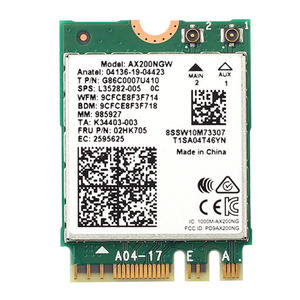 การ์ดไวไฟแบบไร้สาย Dual Band M.2 Wifi6 สำหรับ Intel <span class=keywords><strong>AX200</strong></span> ความเร็ว 2974Mbps รองรับ BT 5.1 802.11ax <span class=keywords><strong>MU</strong></span>-<span class=keywords><strong>MIMO</strong></span> NGFF สำหรับแล็ปท็อป รุ่น AX200NGW ใช้ได้กับ Windows 10 - Product Image 1