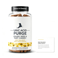 Complément alimentaire pour le soutien de l'acide urique sous marque privée, logo personnalisé, fabricant OEM ODM, faible MOQ, 60 capsules végétariennes saines