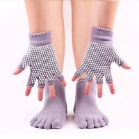 Chaussettes de yoga antidérapantes pour femmes Set Silicone Dots Five Finger Toe Massage Sports Ankle Socks