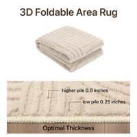 Tapis d'intérieur doux et lavable à imprimé vintage, motif labyrinthe 3D, à poils moyens, texturé, antidérapant, moelleux, en polyester épais PET