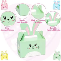 Boîtes à faveur de pâques 50 pièces, boîte-cadeau pour fête de pâques avec poignée, boîtes à bonbons, œufs de lapin, pour enfants