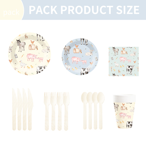 DAMAI Animal Theme Party Decoration Birthday Party <b>Disposable</b> Paper Plate Tissue <b>Tablecloth</b> with Dog Tableware Set for Kid Party - Product Image 6