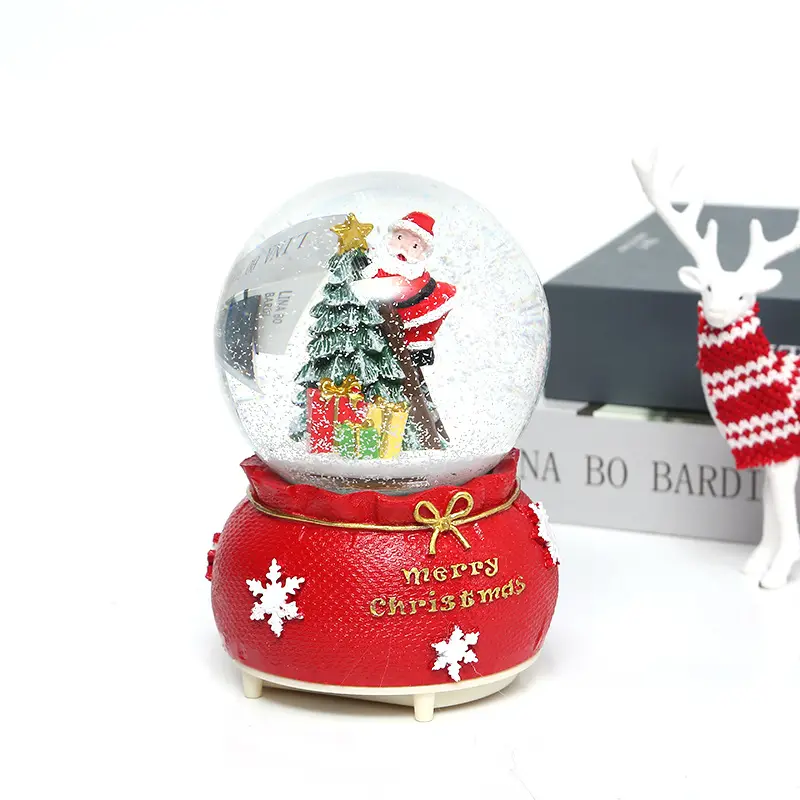 חדש creative גבוהה-איכות מוסיקה תיבת קישוט סנטה קלאוס קריסטל כדור ברכת תיק ילדים מתנה פנס שלג מוסיקה