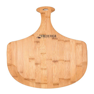 Tabla de pizza de bambú, madera natural con asa para uso en la cocina, tabla de cortar sostenible para servir y cortar pizza - Product Image 5