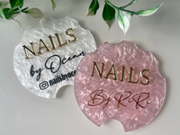 Plaque à ongles en forme de coeur à paillettes en marbre 3mm accessoire photo acrylique pour affichage et support pour photos de publicité d'ongles