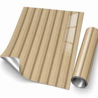 Papier peint à rayures en bois beige clair, 2,3 mm PET IXPE Foam, feuilles de 60x90 cm pour les murs décoratifs de la chambre