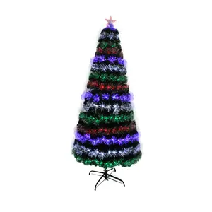 180CM Prelit Ledミュージカルクリスマスツリー、8つの機能的な照明光ファイバークリスマスツリー
