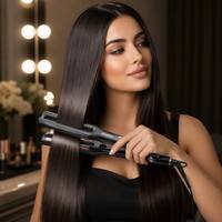 Lisseur à cheveux en céramique avec écran LED, chauffe rapide, contrôle multi-températures, double plaque, fer à lisser pour usage domestique et professionnel
