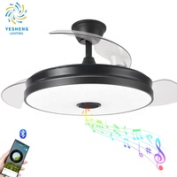 Ventilador de Techo Negro de 42 Pulgadas con Luz y Control Remoto Lámpara de Ventilador de 4 Aspas Ventiladores de Techo de 42 Pulgadas con Luces para Dormitorio