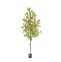 Bonsaï en érable vert d'automne artificiel au design moderne pour l'automne Halloween Pâques Décoration pour l'extérieur Arrangements saisonniers