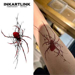 INKARTLINK Vente en gros de tatouages temporaires pour hommes, motif d'araignée rouge, dernière technologie, imperméable, <span class=keywords><strong>tatouage</strong></span> temporaire imprimé - Product Image 1