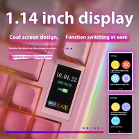AULA S75Pro Keyboard Gaming RGB mekanis, Tri Mode nirkabel layar 4000mAh Gasket bahan PC Aksesoris untuk gamer baru