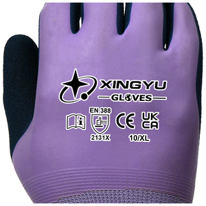Gants de travail XINGYU en polyester 15 jauges, entièrement enduits de latex <span class=keywords><strong>sablé</strong></span>, imperméables, antidérapants et durables pour la construction et le jardinage - Product Image 5