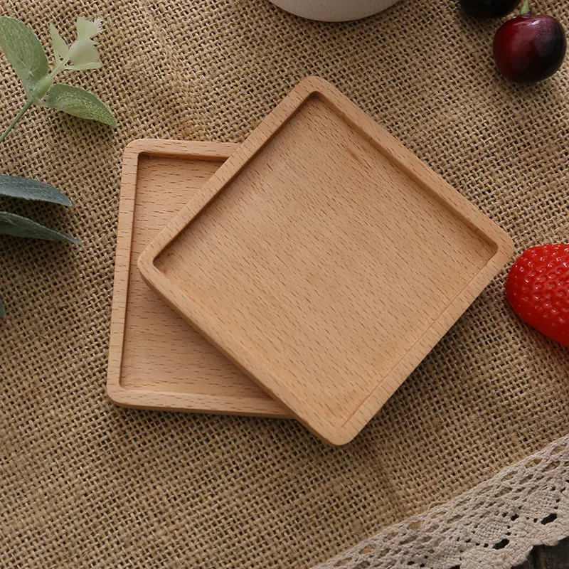 Fabrika kaynağı yuvarlak kare ceviz bambu bardak altlığı özel bira içecek baskı ahşap MDF Coaster