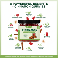 Gummies à la cannelle de Ceylan pour la régulation du sucre, supplément neuroprotecteur avec chrome et extrait d'écorce de cannelle